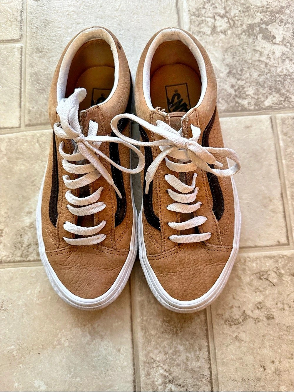 Vans Old Skool Women's Sneakers US 8.5 Brown & White